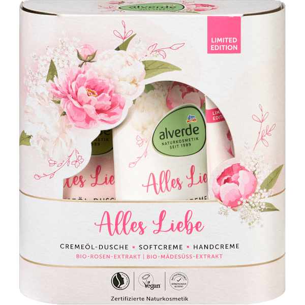 Geschenkset "Alles Liebe" 3tlg alverde NATURKOSMETIK