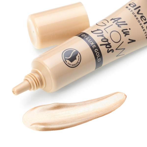Highlighter All in 1 Glow Drops 01 Luxe Gold alverde NATURKOSMETIK