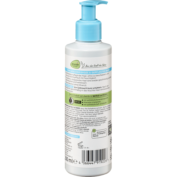 Leave-In Haarmilch Feuchtigkeit Aloe Vera & Hyaluron alverde NATURKOSMETIK