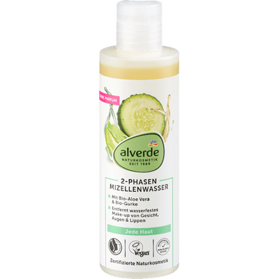 alverde NATURKOSMETIK Micellar water 2-phase organic aloe vera & organic cucumber, 200 ml
