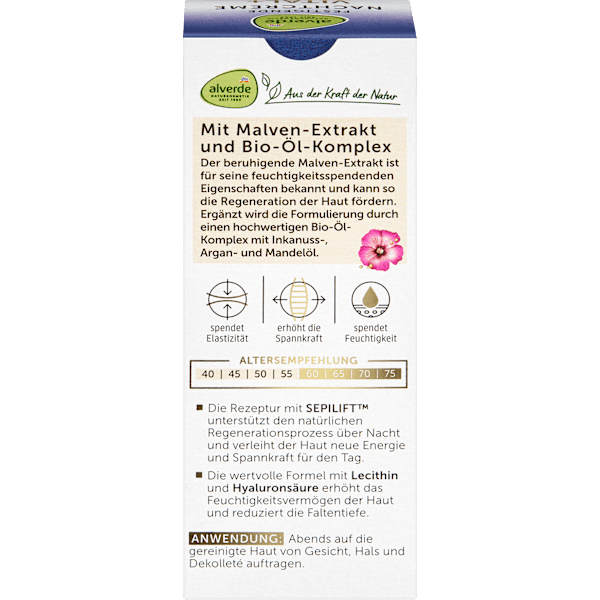 Nachcreme Anti-Falten Vital+ Ölkomplex alverde NATURKOSMETIK