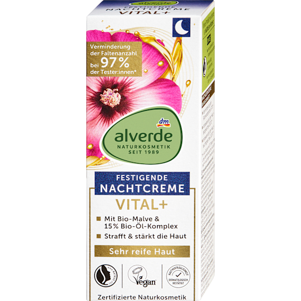Nachcreme Anti-Falten Vital+ Ölkomplex alverde NATURKOSMETIK