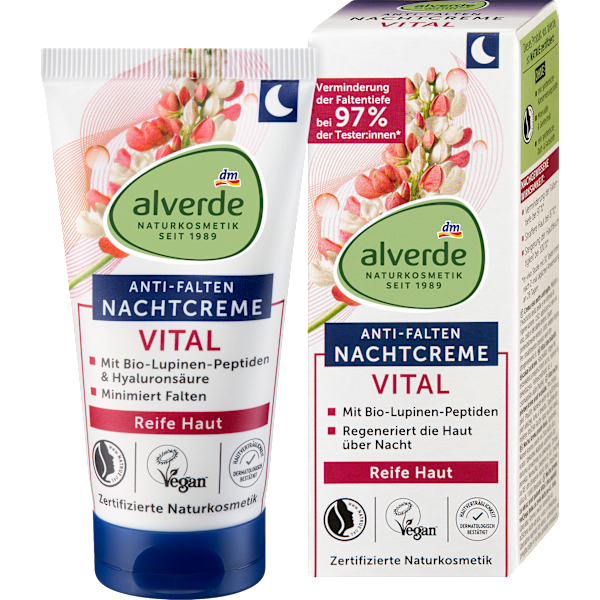 Nachtcreme Vital Anti-Falten alverde NATURKOSMETIK