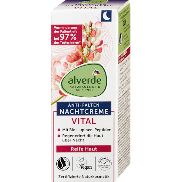 Nachtcreme Vital Anti-Falten alverde NATURKOSMETIK