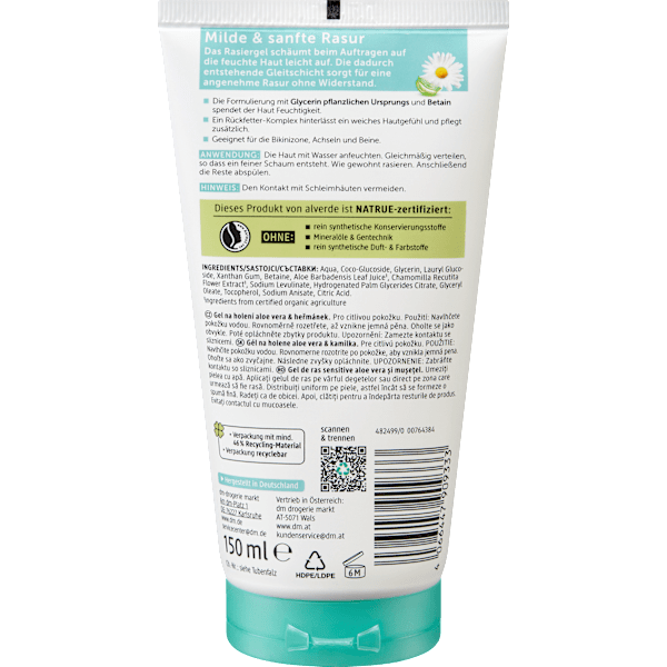Rasiergel sensitiv Aloe Vera & Kamille alverde NATURKOSMETIK