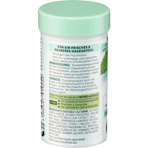 Trockenshampoo mit Melissen-Extrakt alverde NATURKOSMETIK