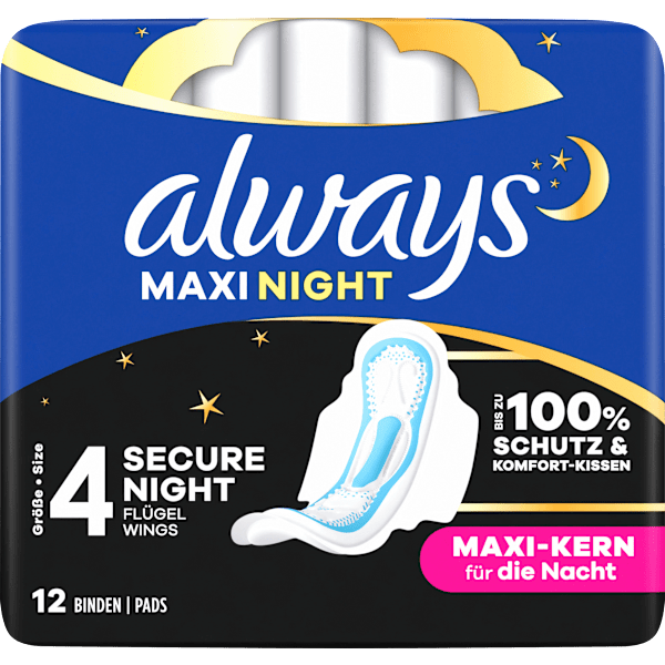 Damenbinden Maxi Night mit Flügeln always