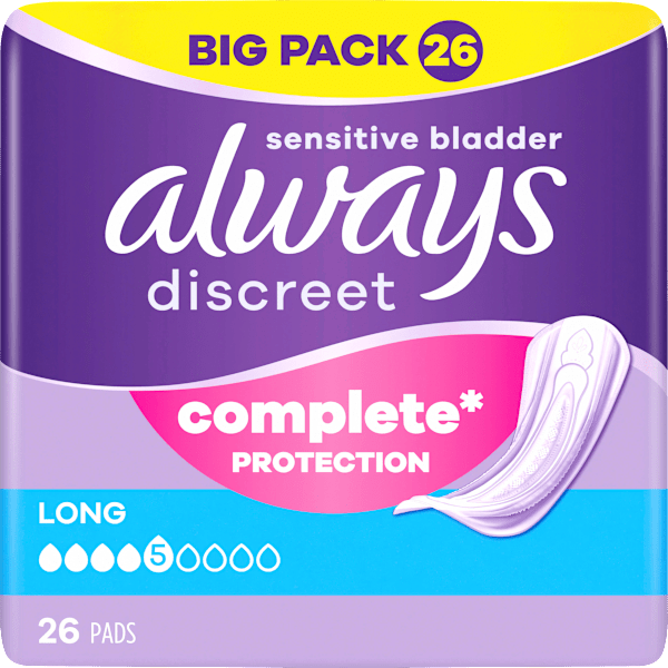 discreet Einlagen Inkontinenz Long, Big Pack always