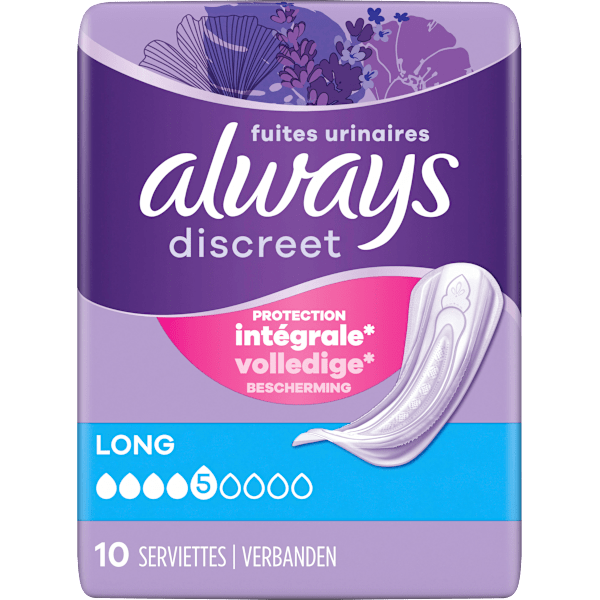 discreet Einlagen Inkontinenz Long Vorteilspack (8x10 St) always