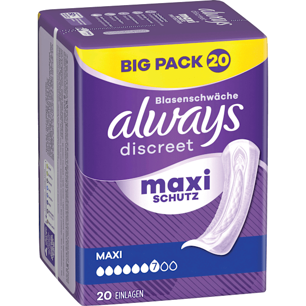 discreet Einlagen Inkontinenz Maxi, Big Pack always