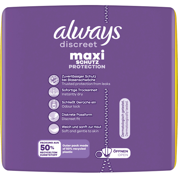 discreet Einlagen Inkontinenz Maxi Nacht, Big Pack always