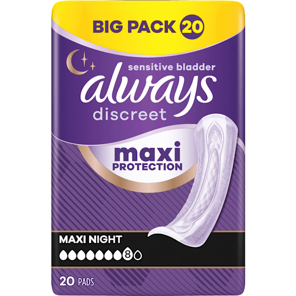 discreet Einlagen Inkontinenz Maxi Nacht, Big Pack always