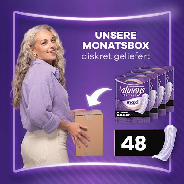discreet Einlagen Inkontinenz Maxi Nacht, Big Pack always