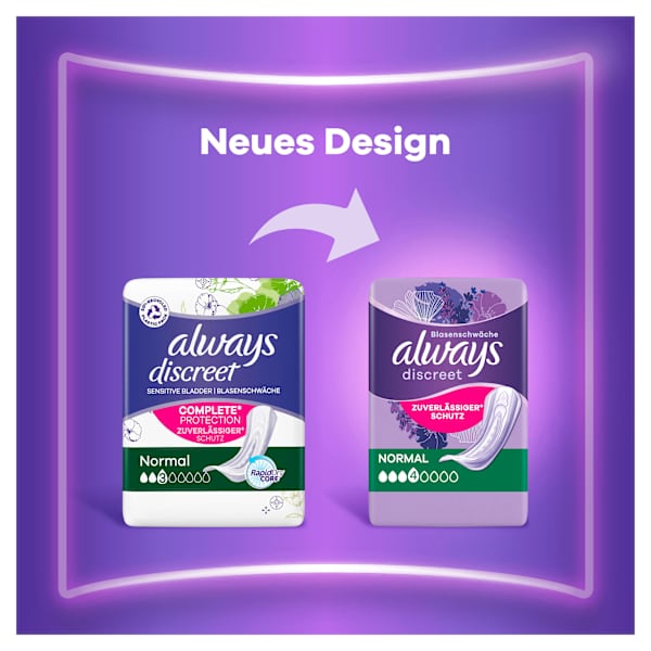 discreet Einlagen Inkontinenz Normal, Big Pack always