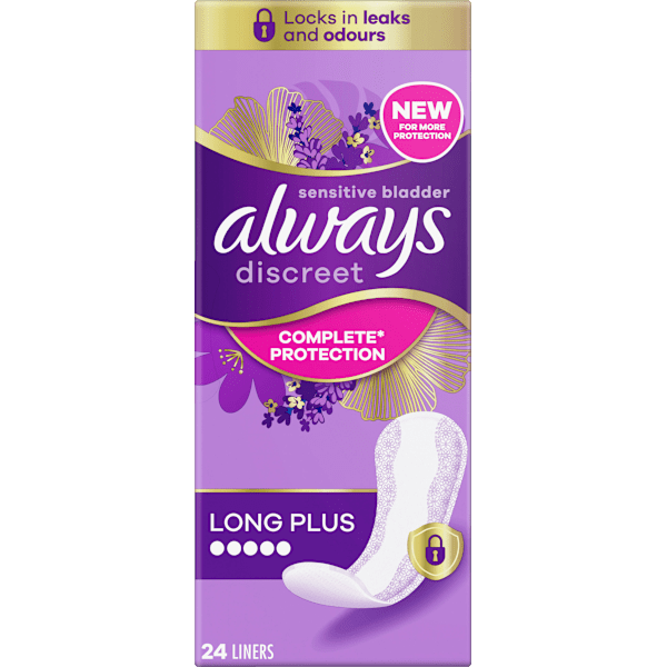 discreet Slipeinlagen Inkontinenz Long Plus always