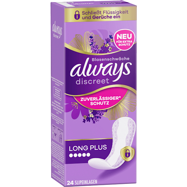 discreet Slipeinlagen Inkontinenz Long Plus always