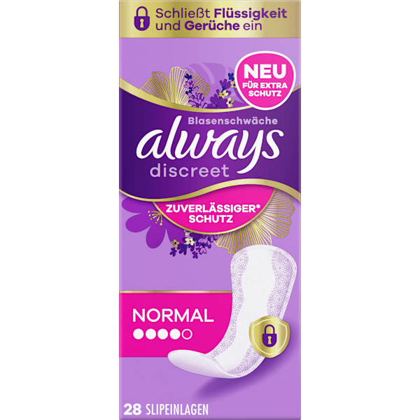 discreet Slipeinlagen Inkontinenz Normal always