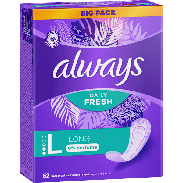 Slipeinlagen Daily Fresh Long ohne Duft, Big Pack always