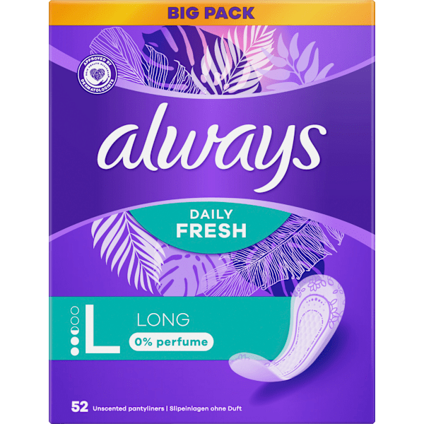 Slipeinlagen Daily Fresh Long ohne Duft, Big Pack always