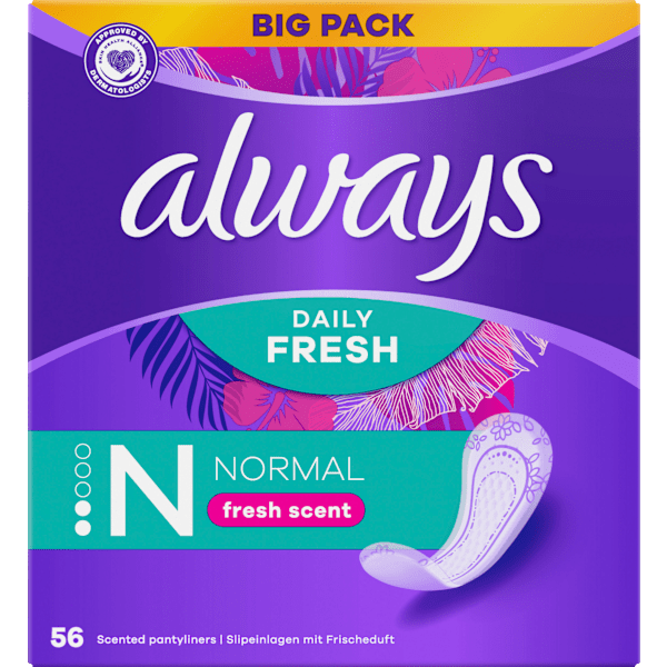 Slipeinlagen Daily Fresh Normal mit Frischeduft, Big Pack always