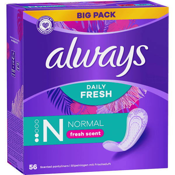 Slipeinlagen Daily Fresh Normal mit Frischeduft, Big Pack always