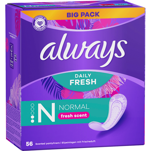 Slipeinlagen Daily Fresh Normal mit Frischeduft, Big Pack always