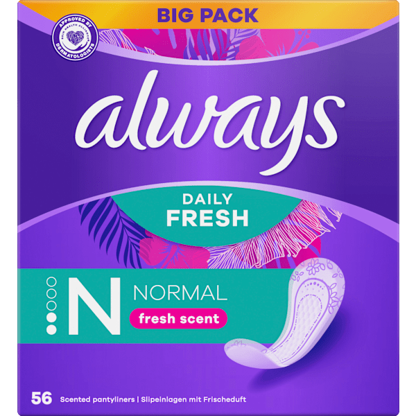 Slipeinlagen Daily Fresh Normal mit Frischeduft, Big Pack always