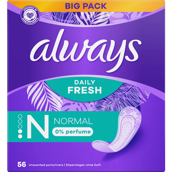 Slipeinlagen Daily Fresh Normal ohne Duft, Big Pack always