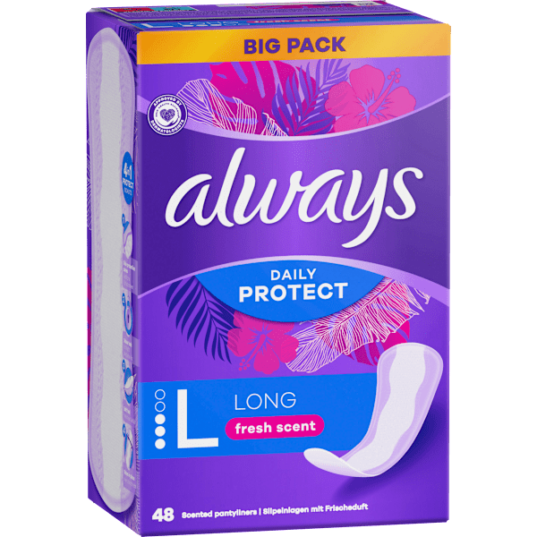 Slipeinlagen Daily Protect Long mit Frischeduft, Big Pack always