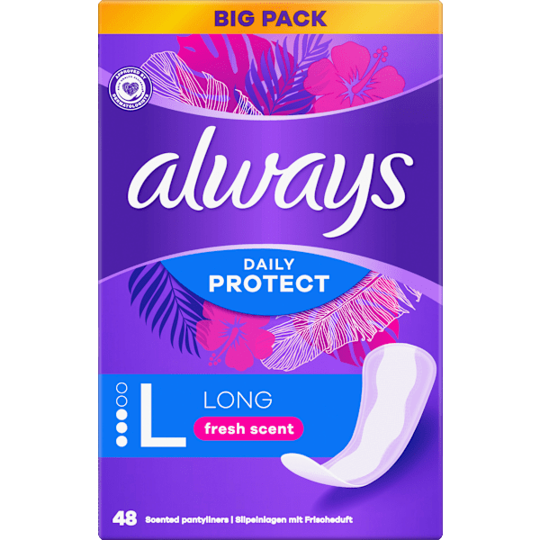 Slipeinlagen Daily Protect Long mit Frischeduft, Big Pack always