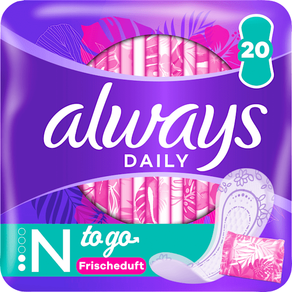 Slipeinlagen Normal to go mit Frischeduft always