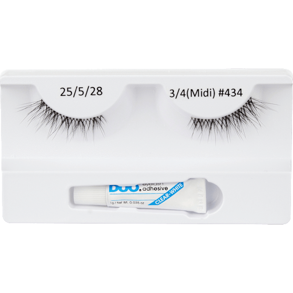 Künstliche Wimpern Set 434 3/4 Naked (1 Paar) & Mini Duo Kleber ARDELL
