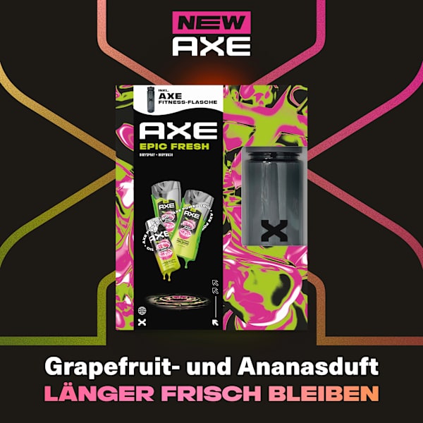 Geschenkset Epic Fresh inkl. Fitness-Flasche 3tlg AXE