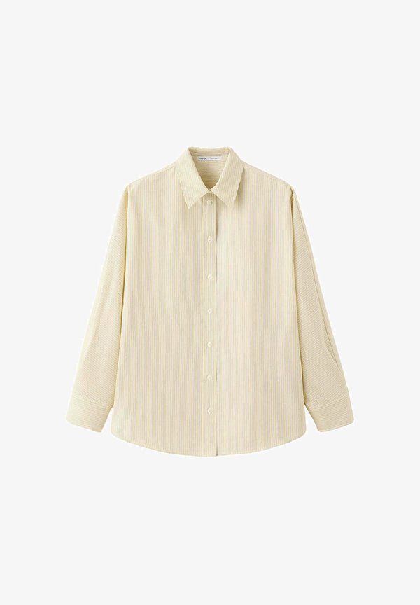 Mango ADULT - Button-down blouse - light yellow