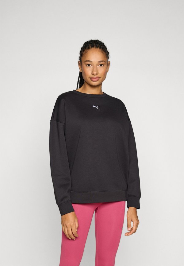 Puma ESS OVERSIZED CREW FL - Sweatshirt - black