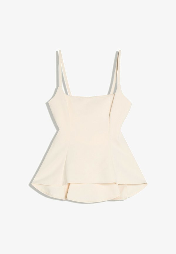 Bershka STRAPPY RUFFLED - TOP - Top - beige