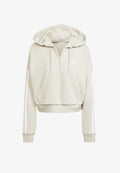 adidas Sportswear ESSENTIALS 3-STRIPES QUARTER-ZIP - Hoodie - white