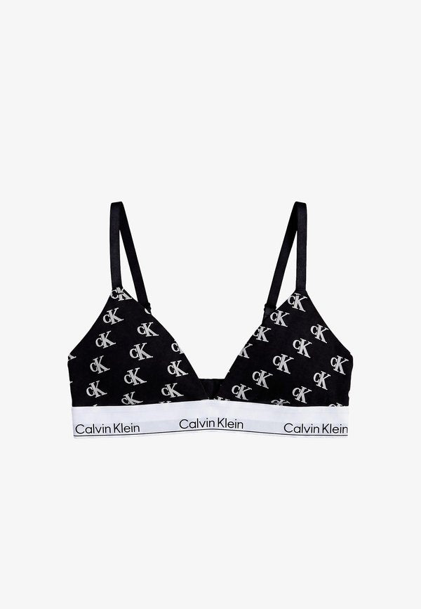 Calvin Klein LIGHTLY LINED TRIANGLE - Triangle bra - collegiate logo small black