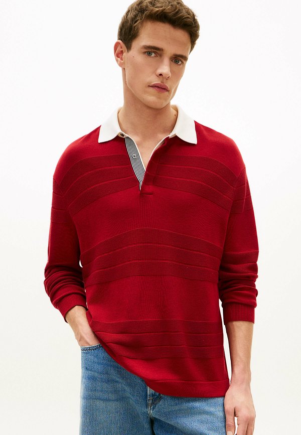 Tommy Hilfiger SMART CASUAL RELAXED RUGBY  - Long sleeved top - magma red