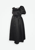 Glamorous Bloom SQUARE NECK PUFF SHORT SLEEVE MIDI DRESS
