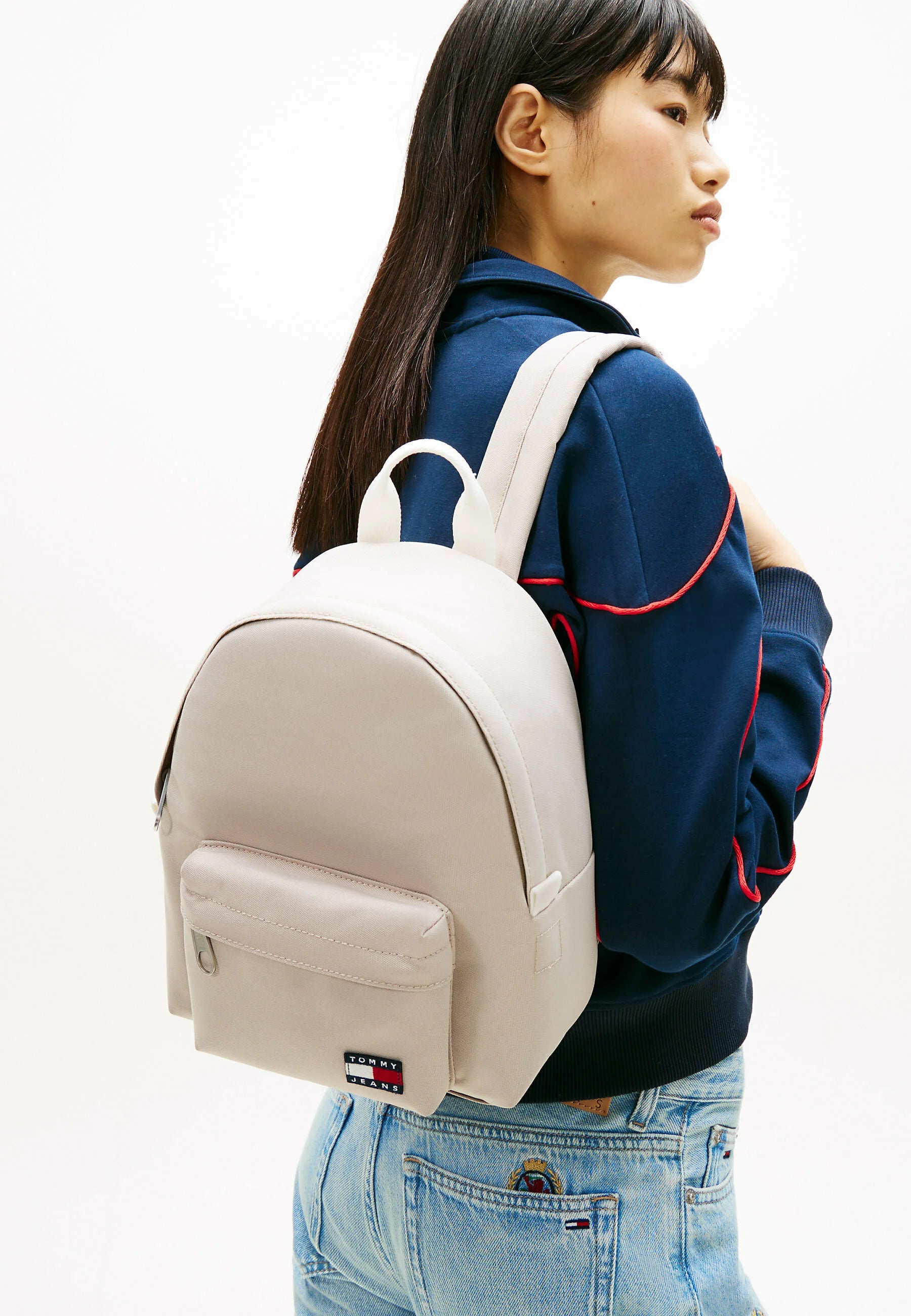 Tommy Jeans ESSENTIAL LOGO DOME - Rucksack - stone