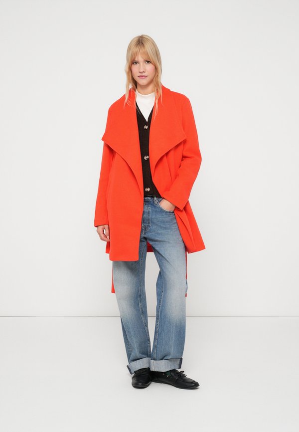 VILA VICOOLEY COLLAR BELT COAT