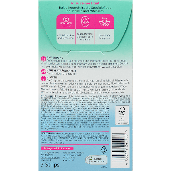 Anti-Mitesser Nosestrips Hautrein Balea