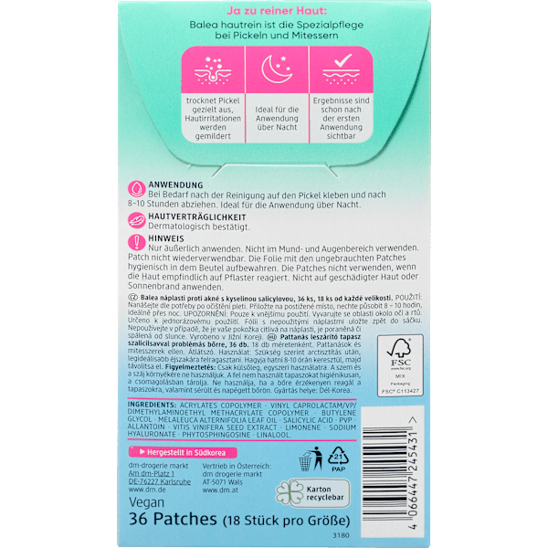 Anti-Pickel Patches Hautrein Balea