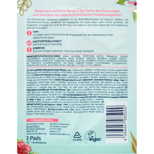 Augenpads Hydrogel Blätter (1 Paar), Jungle Whisper Balea