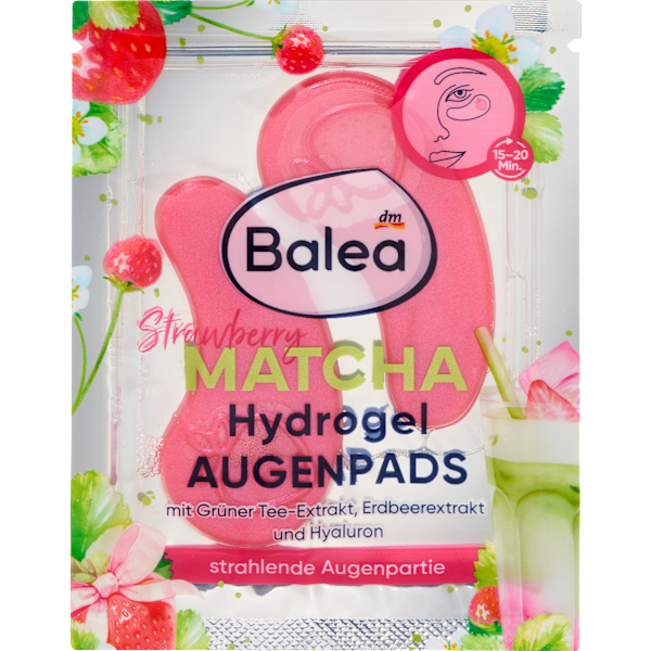 Augenpads Hydrogel Strawberry Matcha (1 Paar) Balea