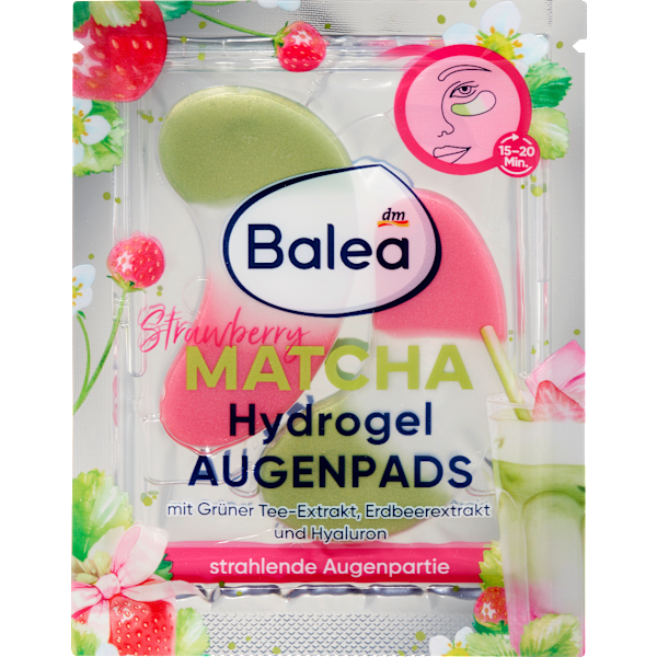 Augenpads Hydrogel Strawberry Matcha, 3- farbig (1 Paar) Balea