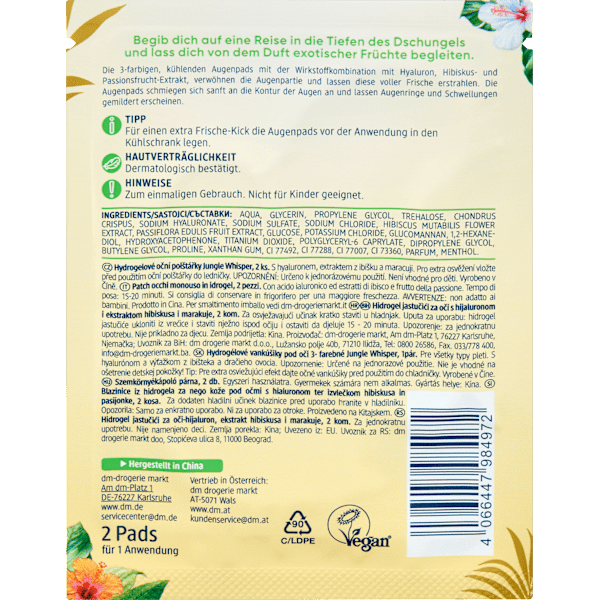 Augenpads Perlmutt (1 Paar), Jungle Whisper Balea