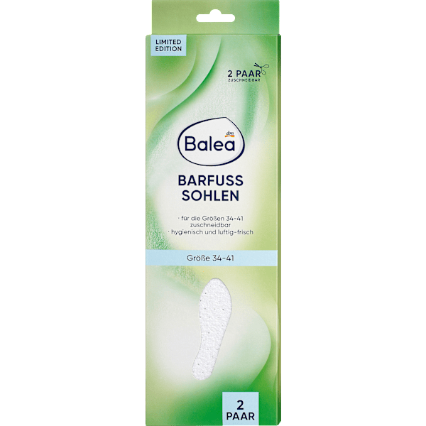 Einlegesohlen Barfuß weiß, Gr. 34-41 (2 Paar) Balea