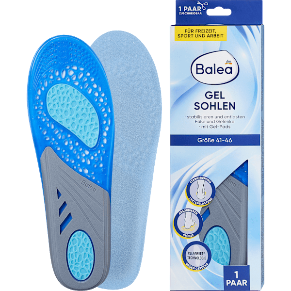 Einlegesohlen Gel Sohle, Gr. 41-46 (1 Paar) Balea